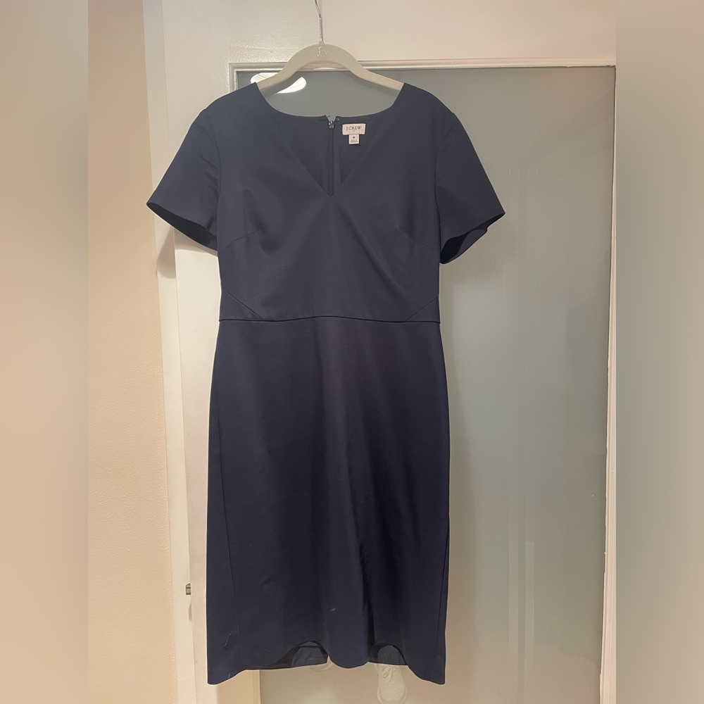 J. Crew navy blue work shift dress